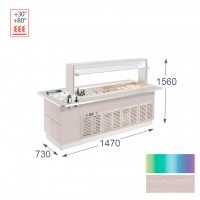 Витрина тепловая Enofrigo Fast Gourmet Isola 1400 QPC Витрина тепловая Enofrigo Fast Gourmet Isola 1400 QPC