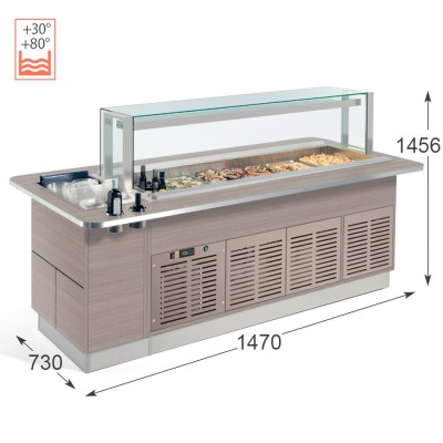 Витрина тепловая Enofrigo Fast Gourmet Servito 1400 BM 