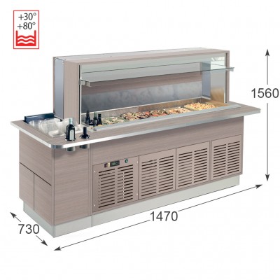 Витрина тепловая Enofrigo Fast Gourmet Wall BM 1400